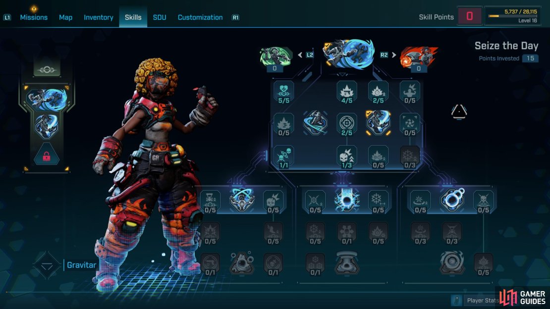 Harlowe&rsquo;s Seize the Day skill tree