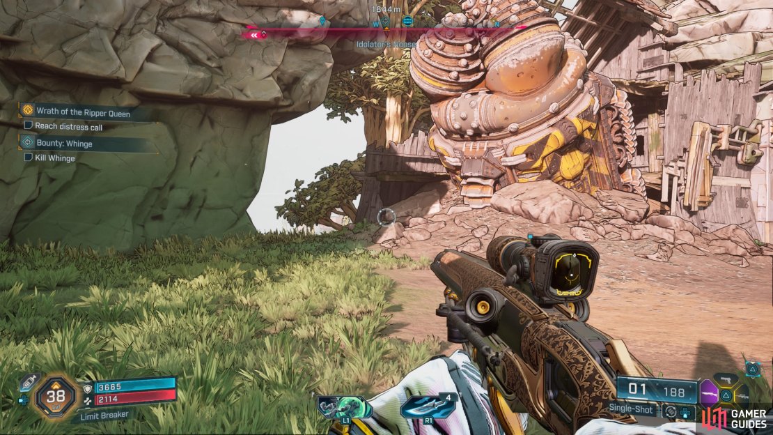 Find the gap in the terrain, as if you were going to the Someday Rise safehouse.