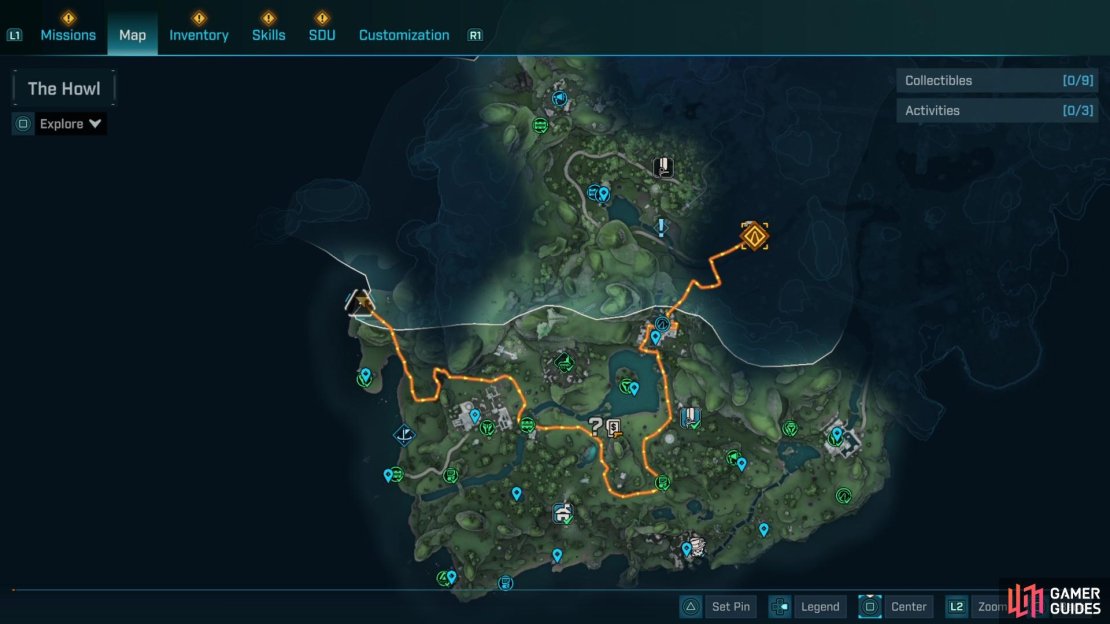 The location of the easter egg on the map.