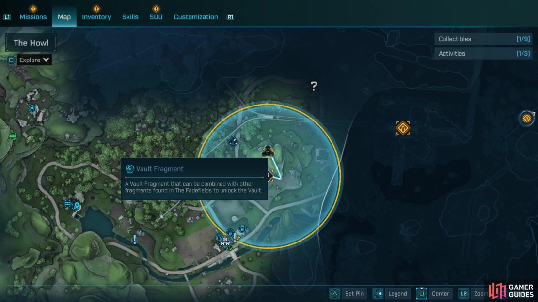 The second Key Fragment is just northeast of The Launchpad faction town.