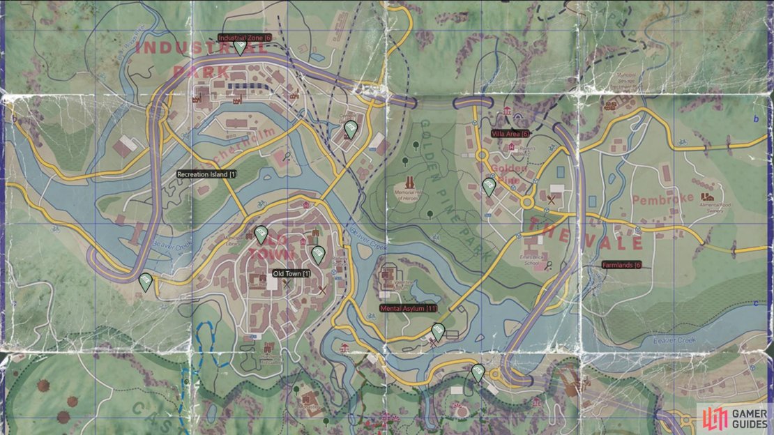 Here&rsquo;s where to find all Hidden Truths with Spark in Dying Light: The Beast. Check the pins for exact locations on the world map. Image via Gamer Guides.
