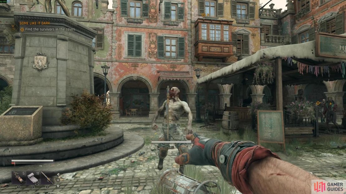 Here&rsquo;s how to throw weapons in Dying Light The Beast. Image via Gamer Guides / Techland.