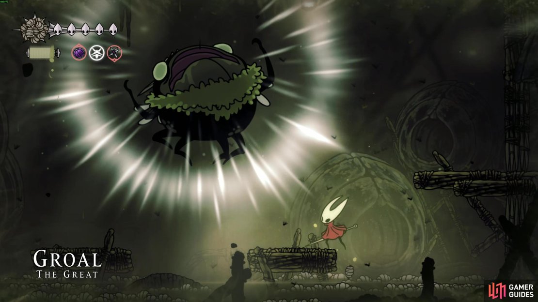 There&rsquo;s a long run to the boss from the Bilewater Benches to reach the final boss. Image via Gamer Guides / Team Cherry.