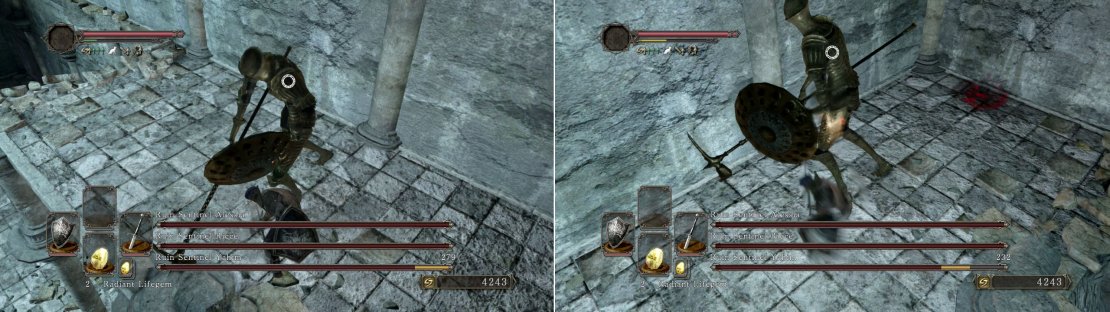 The sentinel&rsquo;s attacks generally have fairly long cool down times so make the most of it and get a couple of hits in (maximum) from behind when you can.