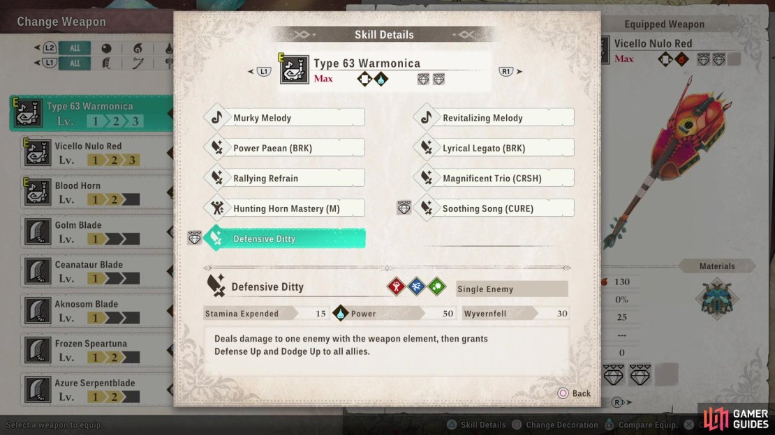 Make sure you have a Hunting Horn with the &ldquo;Defensive Ditty&rdquo; skill,