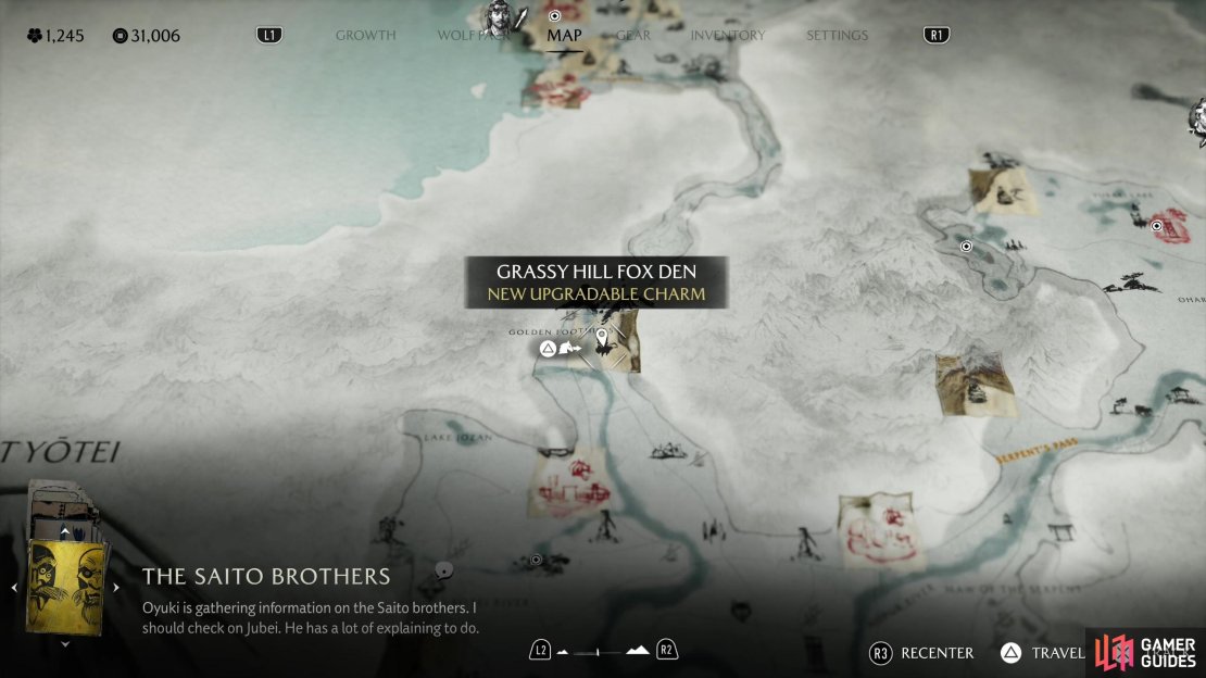 The location of the Grassy Hill Fox Den on the map.