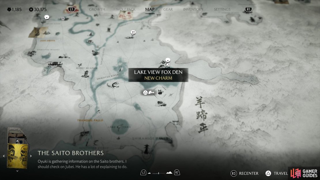 The location of the Lake View Fox Den on the map.