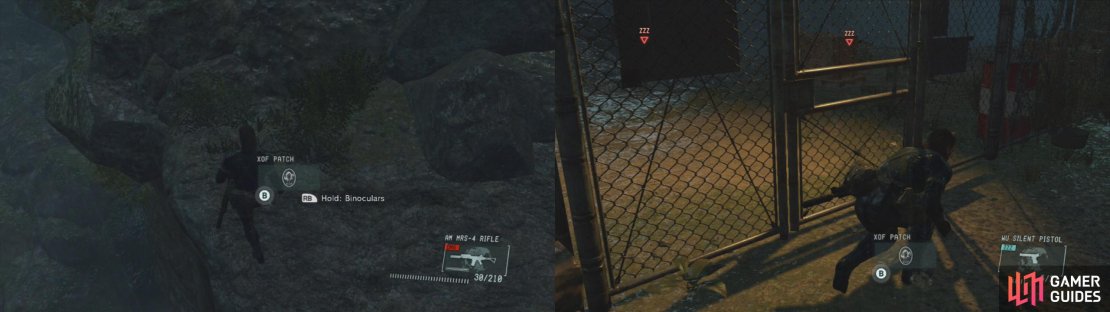 The second patch is located behind Snake at the start of the mission. The third is inside the prison gate near Chico.