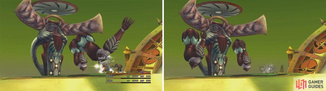 If you leave the arms, they will use a physical attack which, if you don&rsquo;t have Stoneproof, will shatter your character and remove them from battle.
