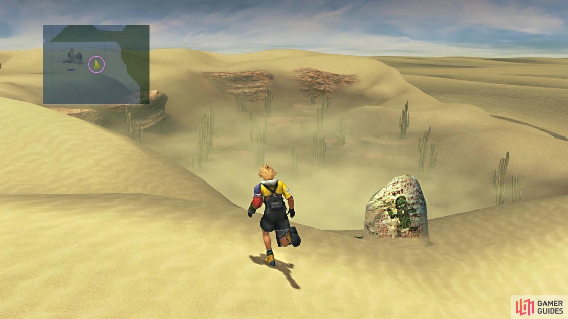 The Cactuar stone is right outside the sandstorm