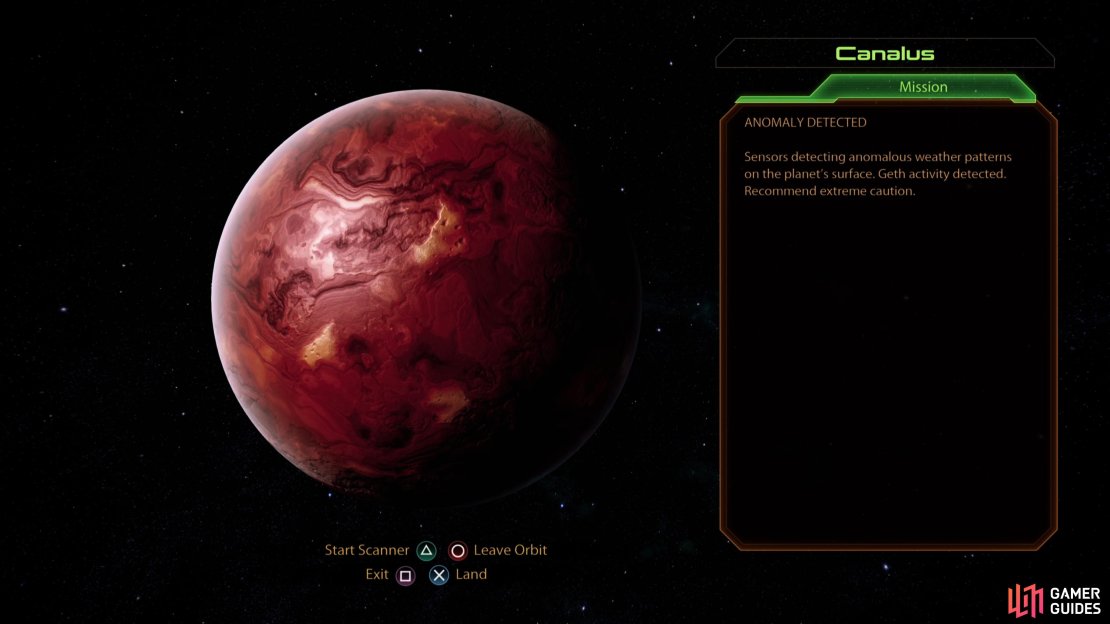 The assignment &ldquo;Anomalous Weather Detected&rdquo; takes place on Canalus.