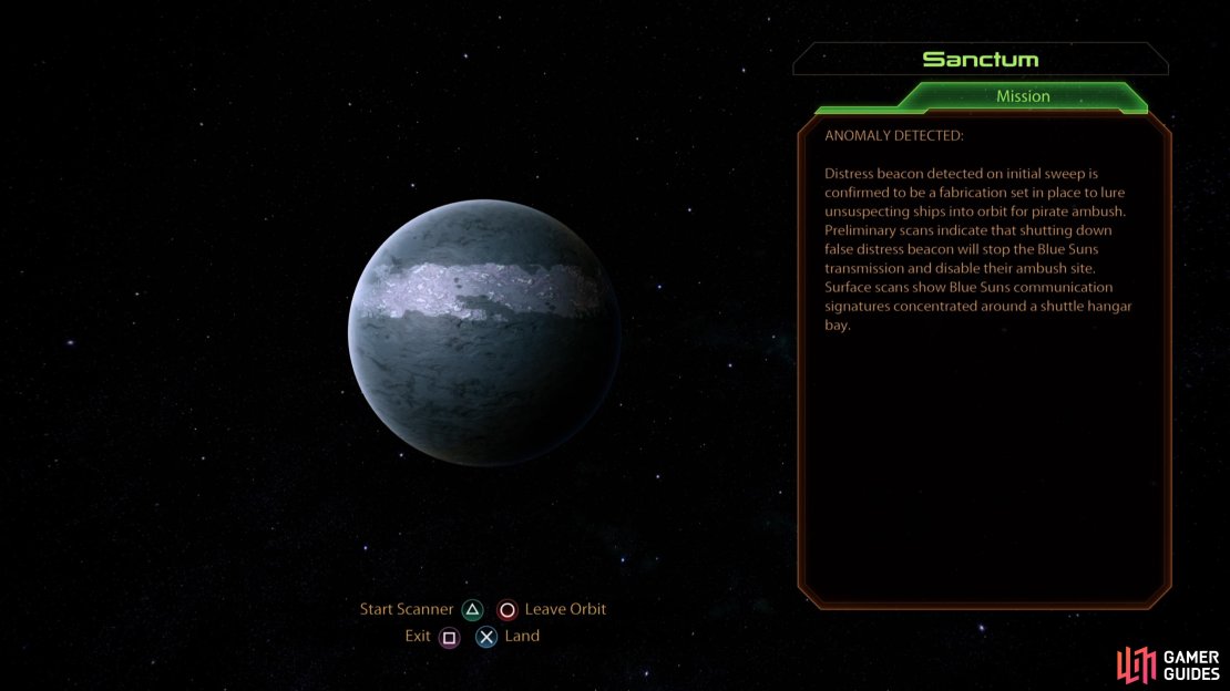 The assignment &ldquo;Blue Suns Base&rdquo; can be found on Sanctum.