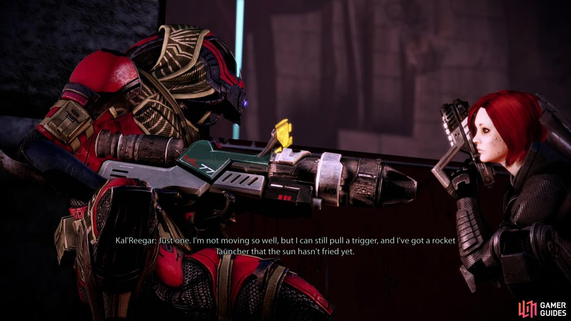 Talk to a quarian named Kal&rsquo;Reegar and formulate a plan.