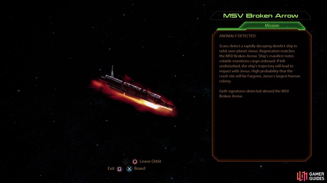 The assignment &ldquo;N7: Imminent Ship Crash&rdquo; takes place aboard the MSV Broken Arrow.
