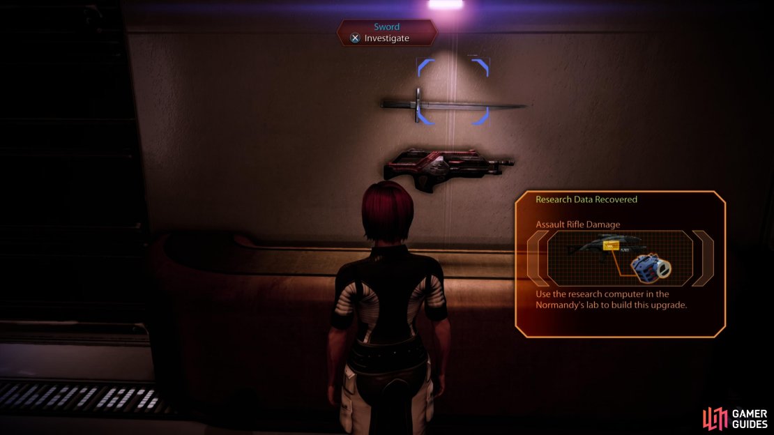 Investigate an assault rifle to score an Assault Rifle Damage upgrade.