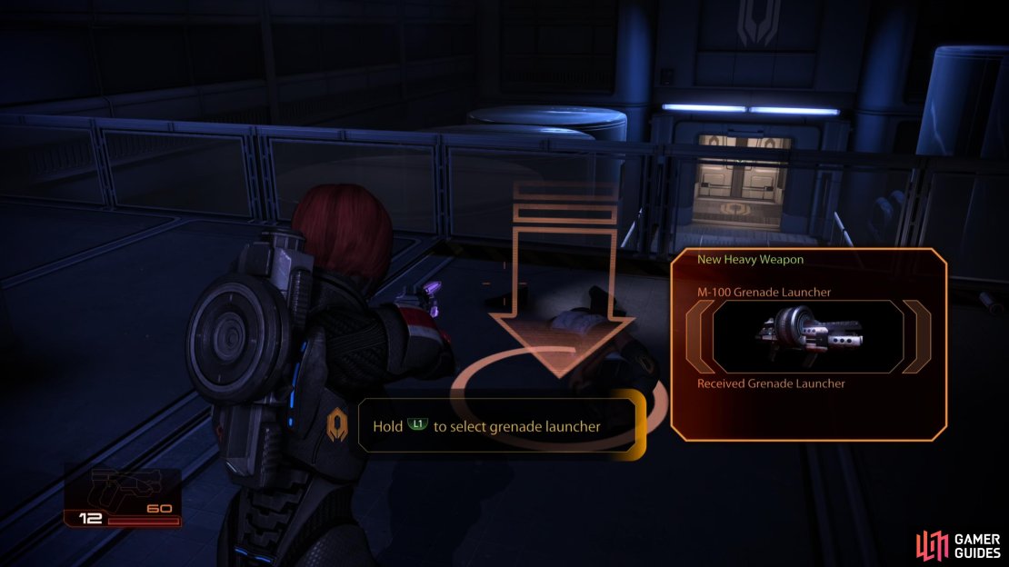 Pick up the M-100 Grenade Launcher,