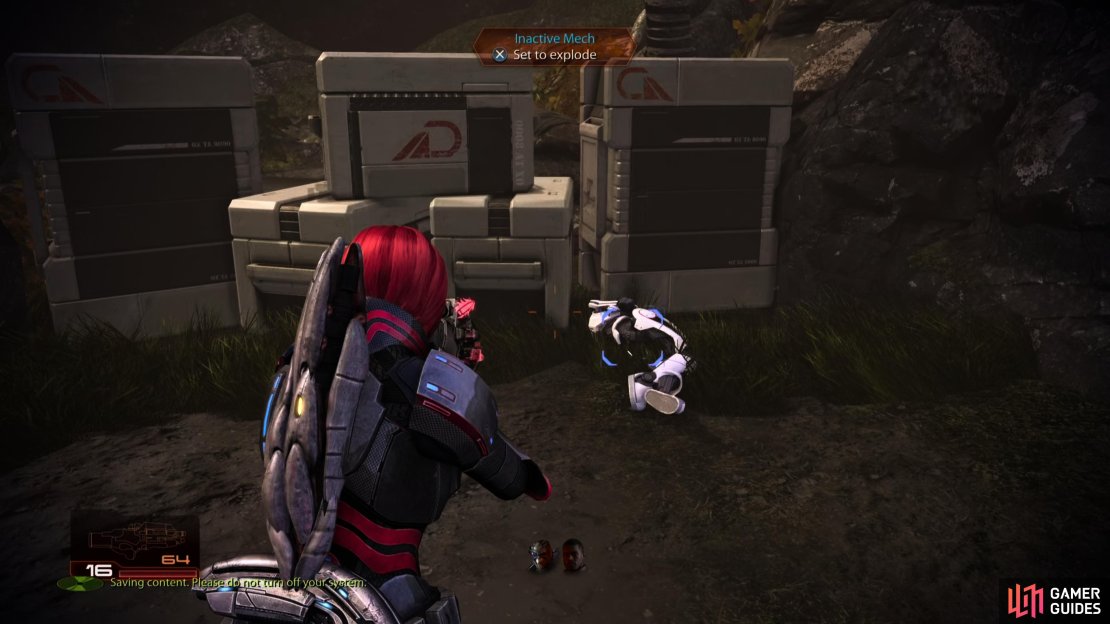 Detonate a mech to clear an obstruction,