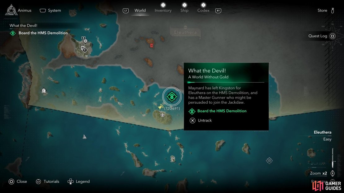 The HMS Demolition can be found in the ocean here, but be warned, it&rsquo;s quite strong and well-protected