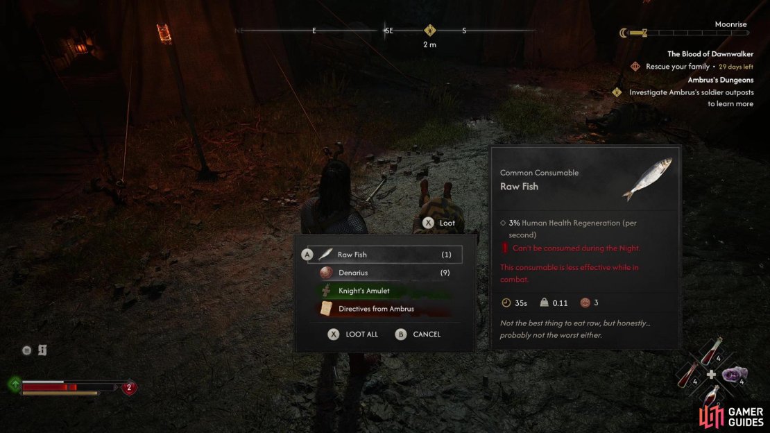 Kill the two guards outside and loot one for some &ldquo;Directives from Ambrus&rdquo; to learn more about the goings-on in the camp,