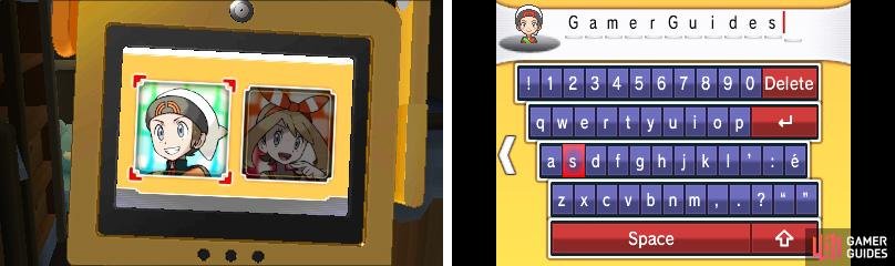 Like in previous titles, you can pick your trainer&rsquo;s name and gender.
