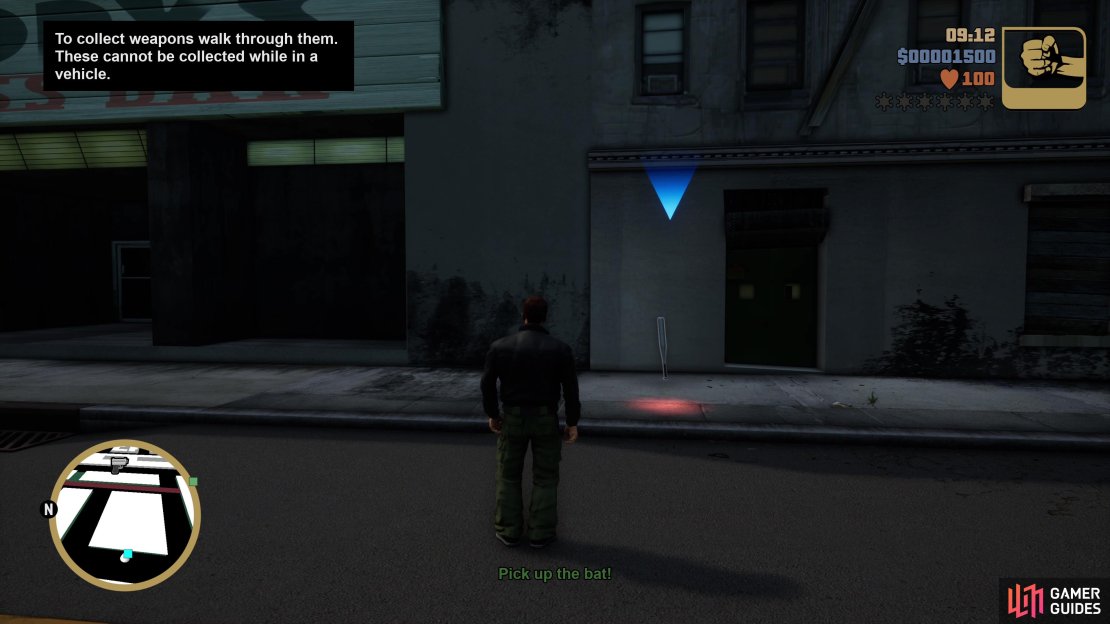 Collect the Baseball from the floor outside of the club