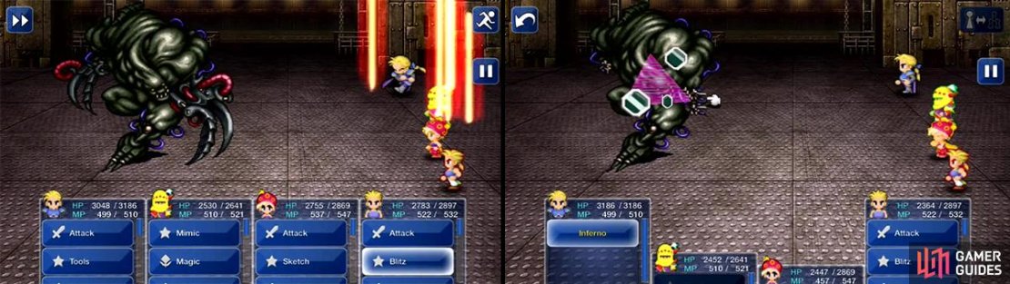 Atomic Rays will hit all members of your party. Through the fight, Inferno will then use Magitek Barrier to minimise damage but this won&rsquo;t stop you!