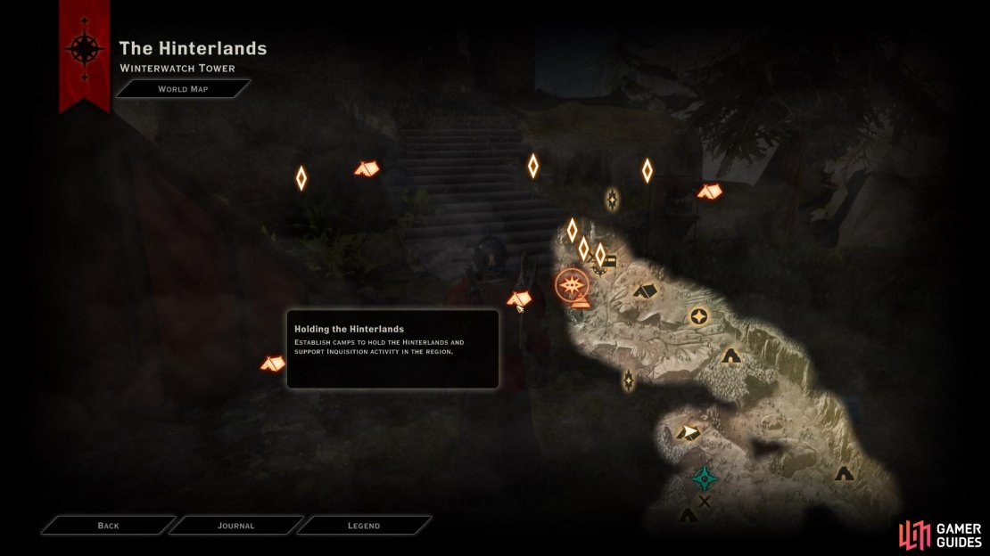 Claim all camps within the Hinterlands to increase your Power.