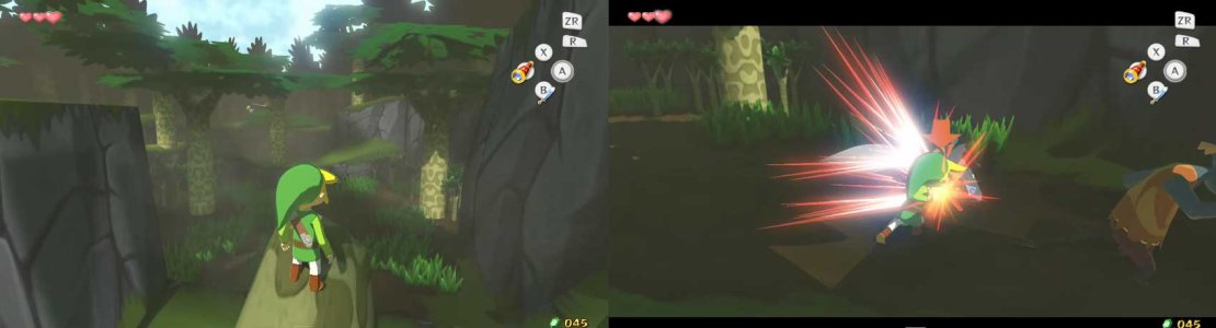 Once you get there, however, two Kargarocs drop two Bokoblin into the clearing. Unfortunately, you&rsquo;ll have to fight them. Just remember your spin attack when the two enemies come close - you&rsquo;ll blow them back.