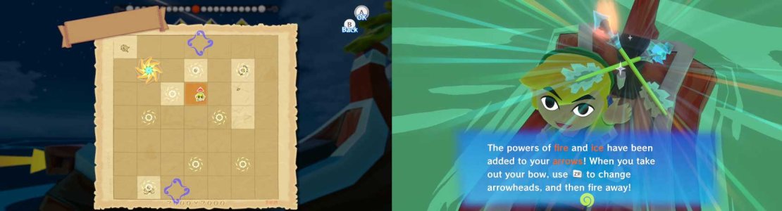 She summons two fairies, one with red sparkles and another with blue ones, and the two enter Link painfully, bestowing the power in his bow. Fire Arrows shall melt even the coldest ice and Ice Arrows can extinguish the hottest fire (except lava&hellip;) and enemies