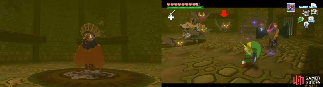 Immediately after the battle commences, the Wizzrobe will summon a normal Summoning Wizzrobe and a Darknut.