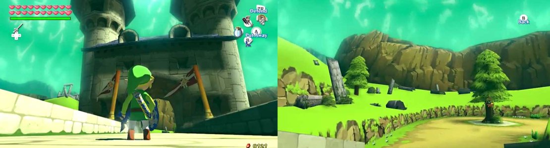 When you defeat these two monsters, the ring of fire disappears. Leave the basement, and Link will automatically go to the other exit of the main room. Go through it to emerge outside.