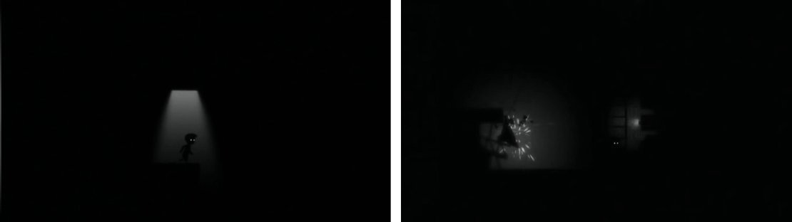 Make sure to jump from the platform with the light (left) to minimise your time int he machine gun&rsquo;s line of fire. Remember that as you go back and forth with the brain slug!