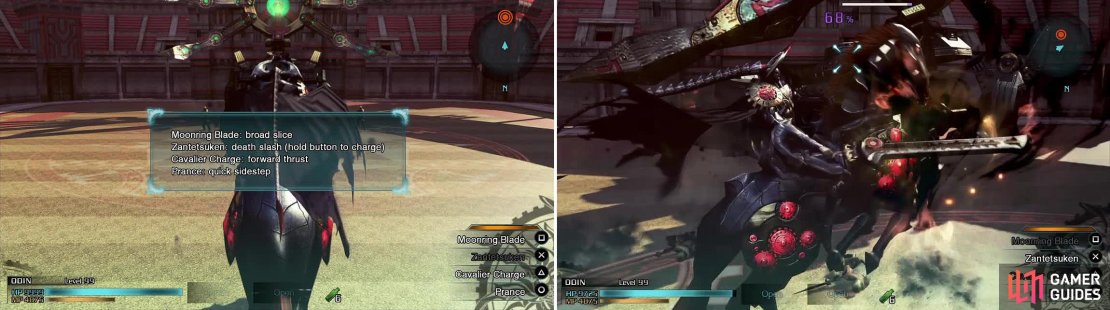 While Odin&rsquo;s Moonring Blade will do a lot of damage, charge up Zantetsuken fully (you can see the percentage in blue above his head) to instantly kill the Dainsleif.