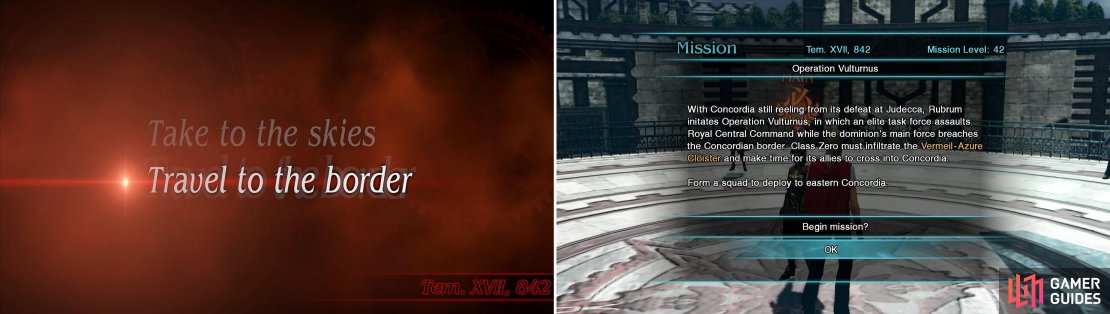 Select &ldquo;Travel to the Border&rdquo; to begin this mission.