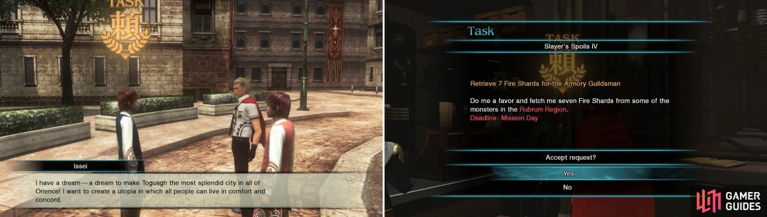 Look for NPCs with &ldquo;Task&rdquo; above their heads. You can then access all sorts of missions.