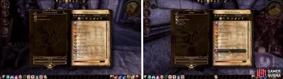 Loot the Libertarian&rsquo;s Cowl off the corpse. It&rsquo;s a good hood for your mages. Be sure to loot the chest containing the Beastman&rsquo;s Dagger if you have any rogues in your party.