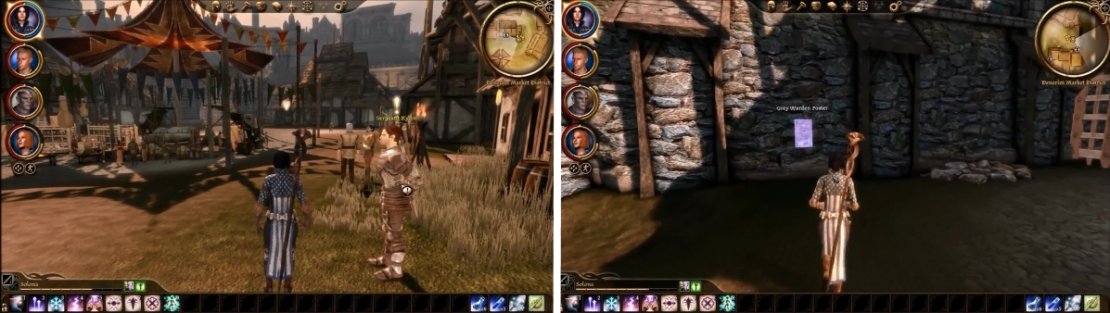 You can gain the quest &ldquo;Pearls Before Swine&rdquo; from Sergeant Kylon. Find the Grey Warden poster and examine it for a password.