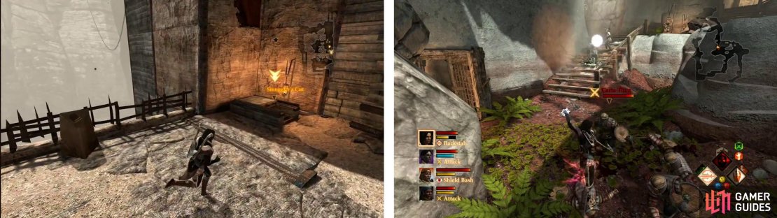 Enter the Smuggler&rsquo;s Cut and fight your way through the spiders inside.