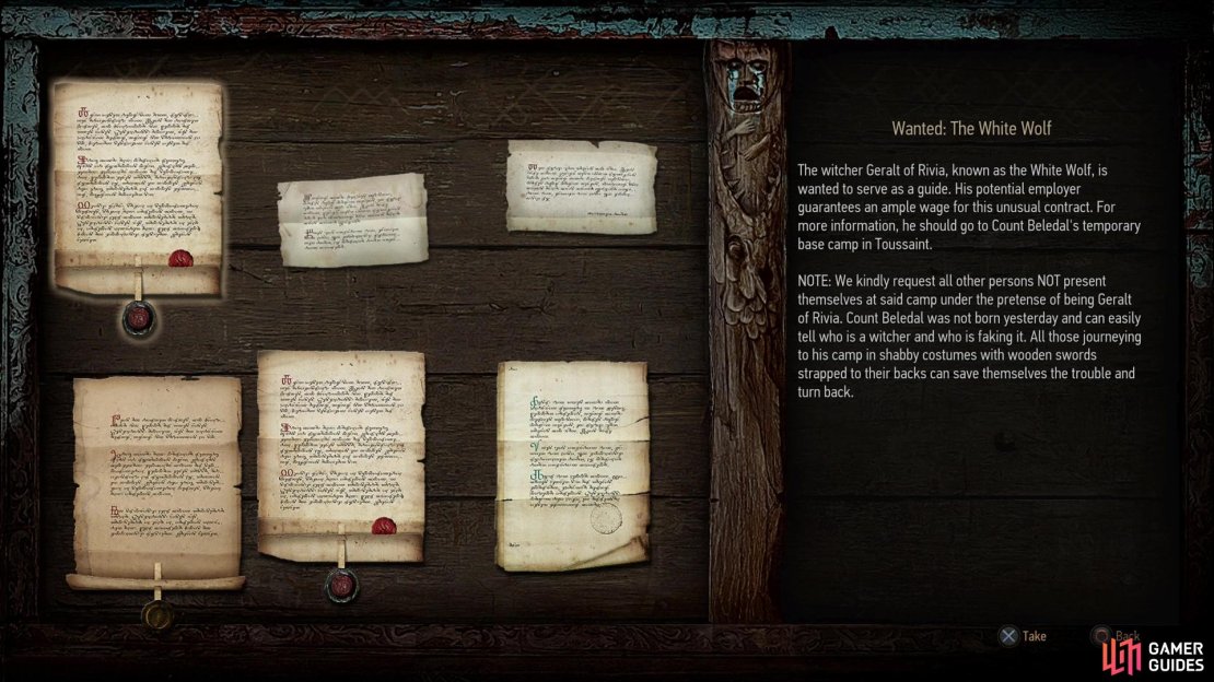 You can start Big Game Hunter by reading the notice &ldquo;Wanted: The White Wolf&rdquo; on a notice board,