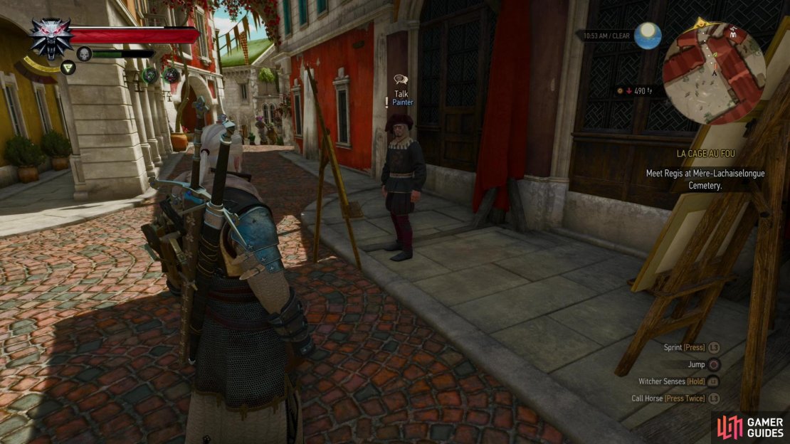 You can find a painter in a square south of The Gran&rsquo;Place signpost. Talk to him to start this quest.