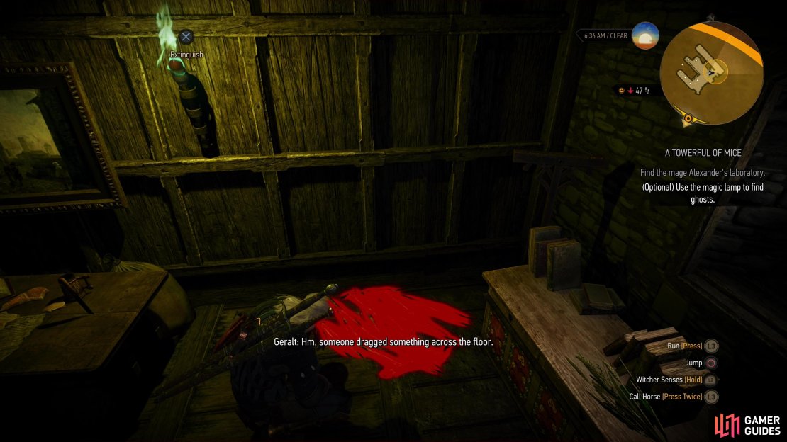 Near the top of the tower you&rsquo;ll find some damage on the floor,