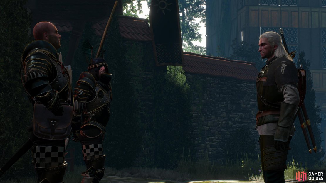 Talk to the guards outside the var Attre estate and tell them you’re the new swordplay instructor to gain entrance,