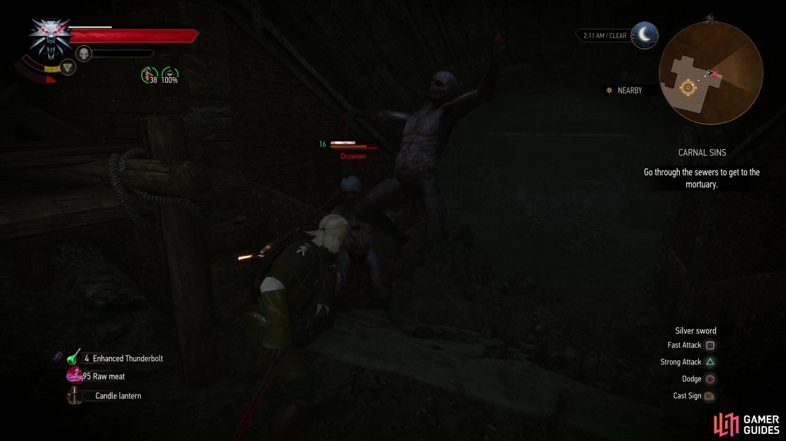 Escort Joachim through the sewers, fending off two pairs of Drowners,