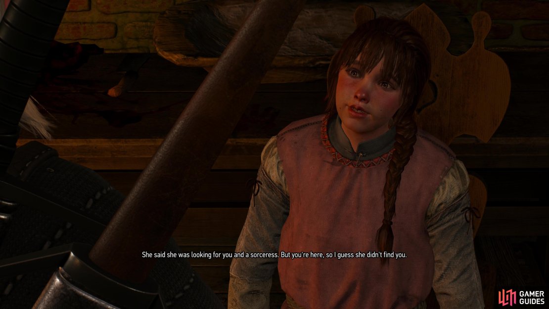 After searching Ciri&rsquo;s room, head across the hall and talk to Gretka to gain more info and complete the quest.