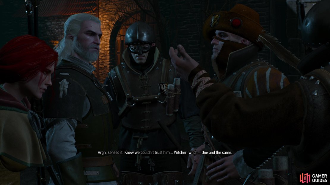 Pick the wrong dialog option and you&rsquo;ll provoke the Witch Hunters.