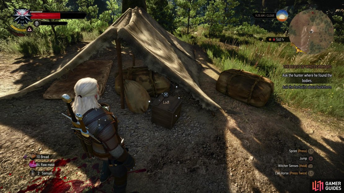 At an isolated camp you&rsquo;ll find a chest containing the &ldquo;Spy&rsquo;s Notes&rdquo;, which directs you to the same cache as in the treasure hunt &ldquo;Temerian Valuables&rdquo;.