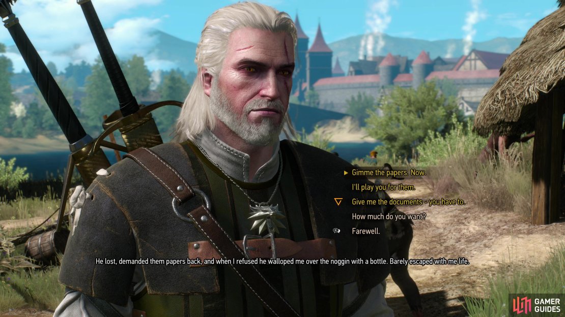 Talk to a man named Gerd to learn the truth about his encounter with Rostan, then you&rsquo;ll get to make a choice: