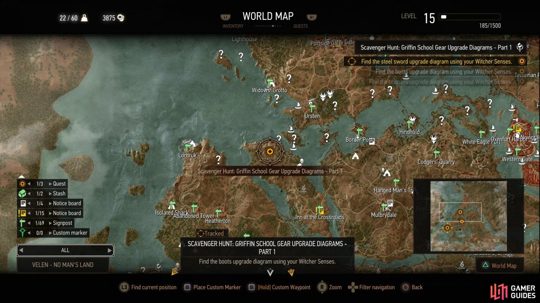 The location of the Enhanced Griffin Boots on the map.