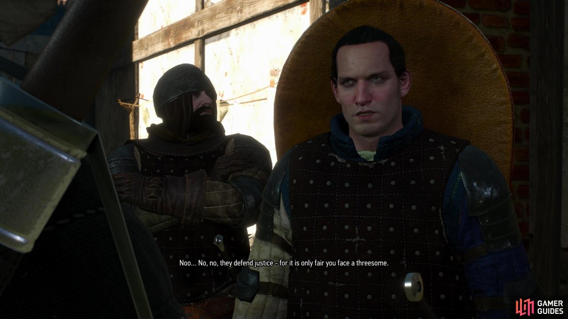 Having found out you&rsquo;re a Witcher, Ronvid next awaits you northwest of the Golden Sturgeon in Novigrad - and this time he has friends.