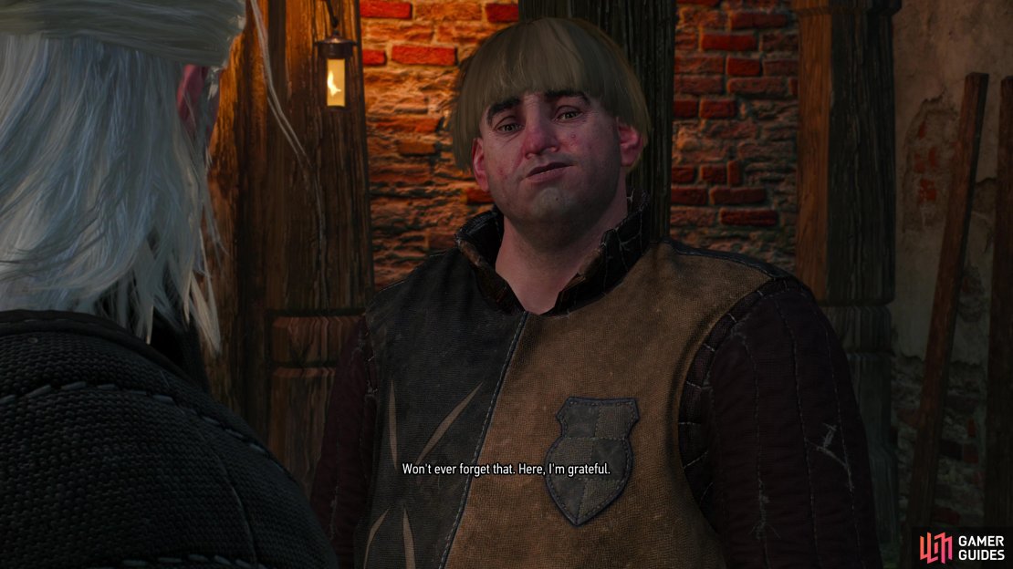 Return to the castle at Crow&rsquo;s Perch and the Stable Hand, if you saved him, will reward you.